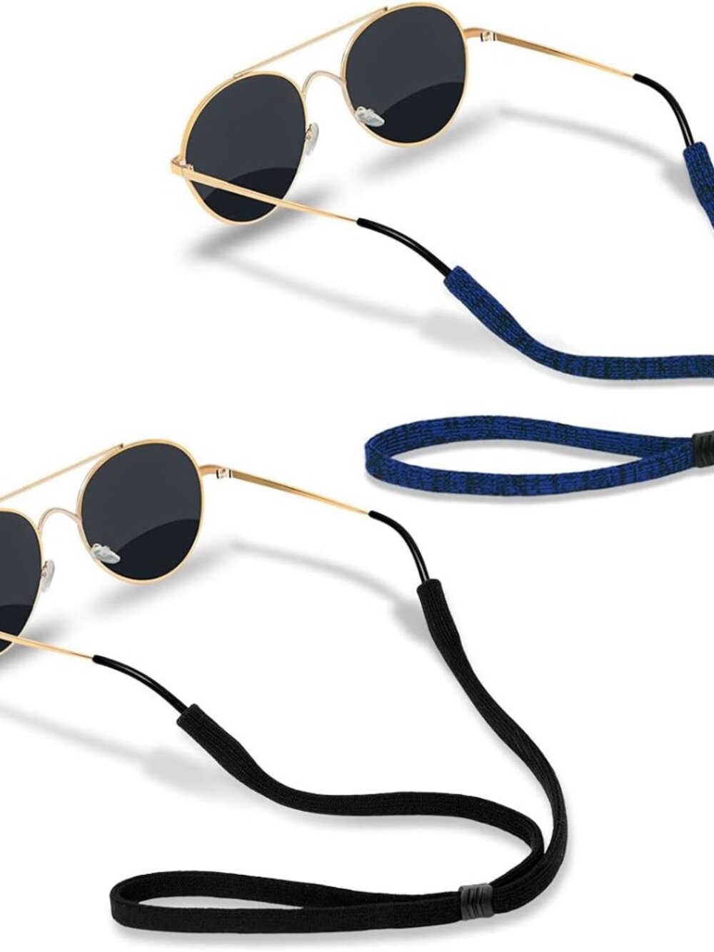 Glasses Strap 2 PCS Sports Eyeglass Strap Adjustable Sunglasses Retainer for Men